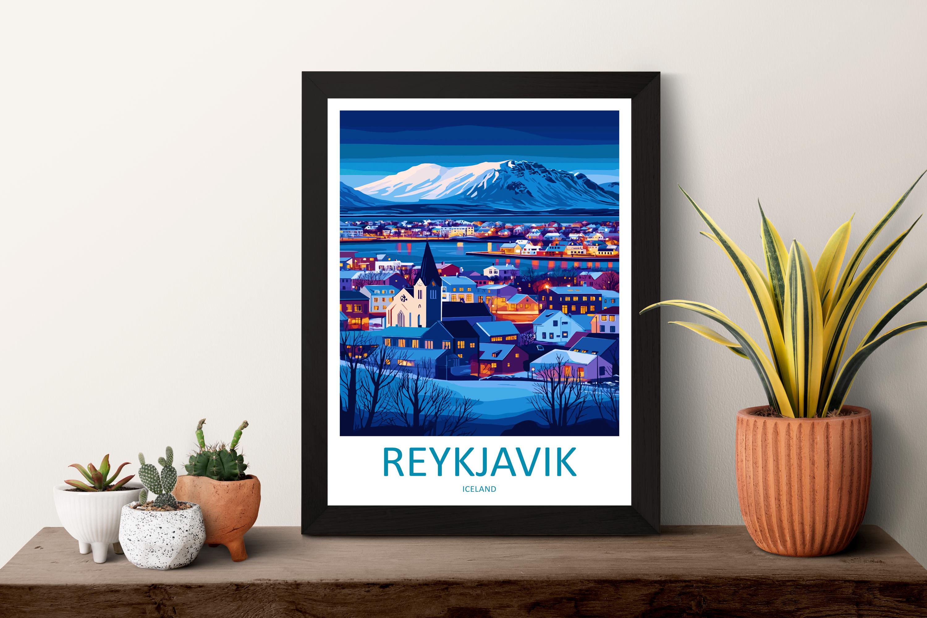 Reykjavik Travel Print Wall Art Reykjavik Wall Hanging Home Décor Reykjavik Gift Art Lovers Iceland Art Lover Gift Reykjavik Wall Decor