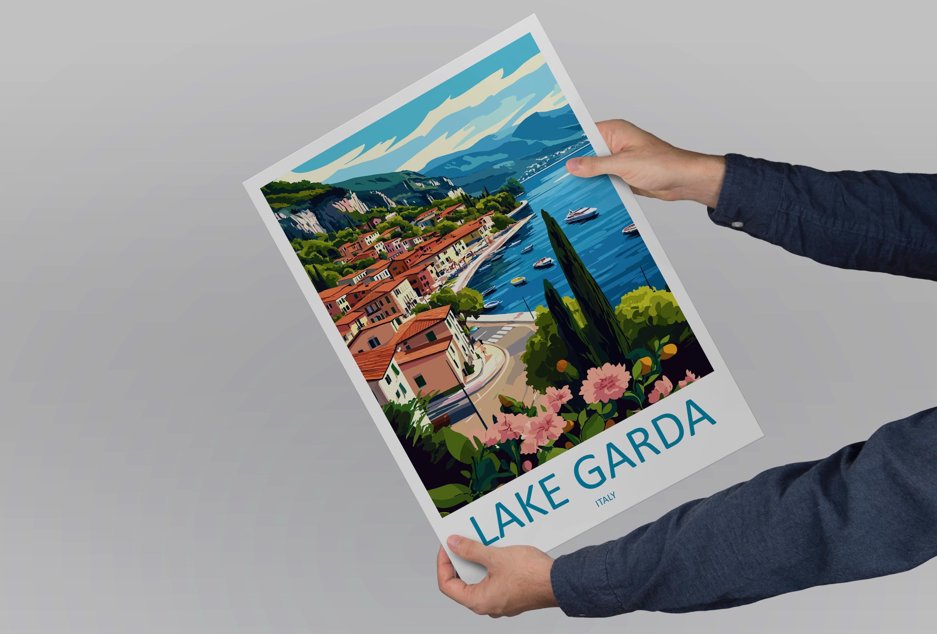 Lake Garda Travel Print Wall Art Lake Garda Wall Hanging Home Decoration Lake Garda Gift Art Lovers Wall Art Print Art Lake Garda Travel Art