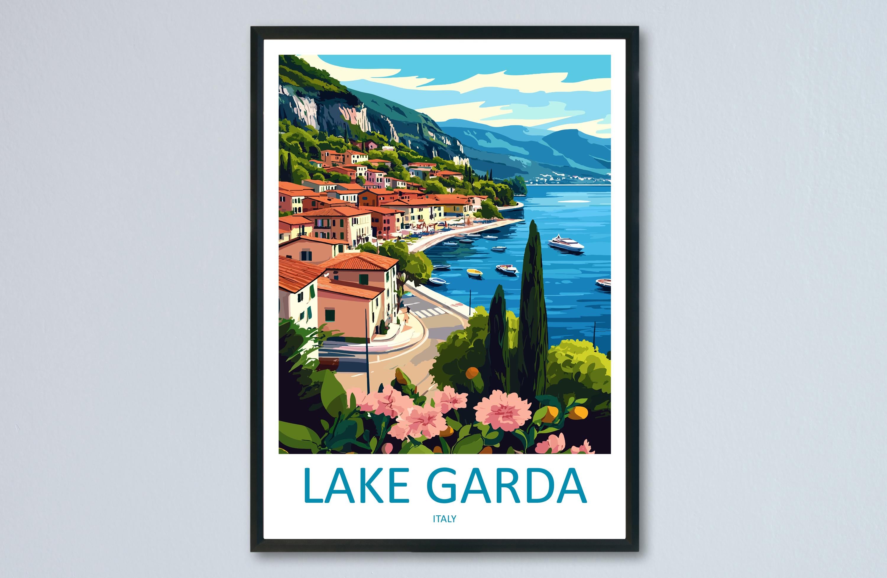 Lake Garda Travel Print Wall Art Lake Garda Wall Hanging Home Decoration Lake Garda Gift Art Lovers Wall Art Print Art Lake Garda Travel Art