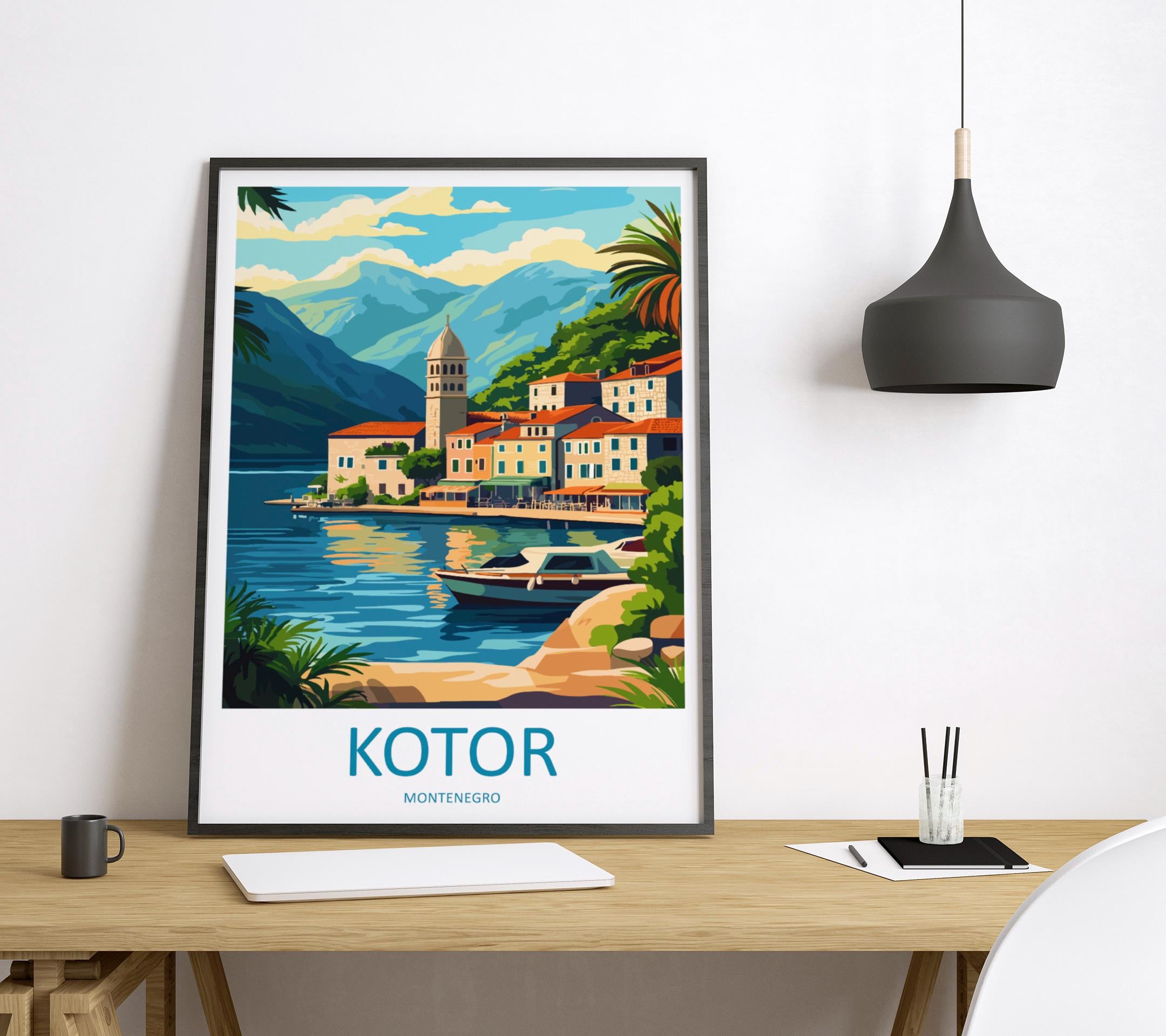 Kotor Print Kotor Home Décor Landscape Art Print Kotor Wall Art for Montenegro Enthusiast Gift Wall Hanging Kotor Montenegro Wall Print Art