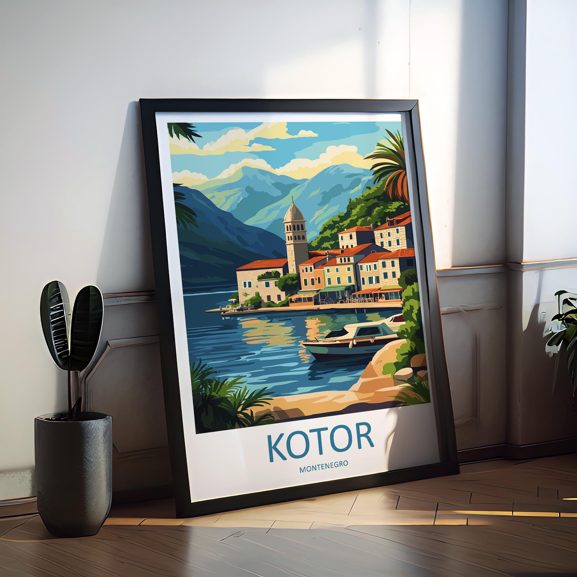 Kotor Print Kotor Home Décor Landscape Art Print Kotor Wall Art for Montenegro Enthusiast Gift Wall Hanging Kotor Montenegro Wall Print Art