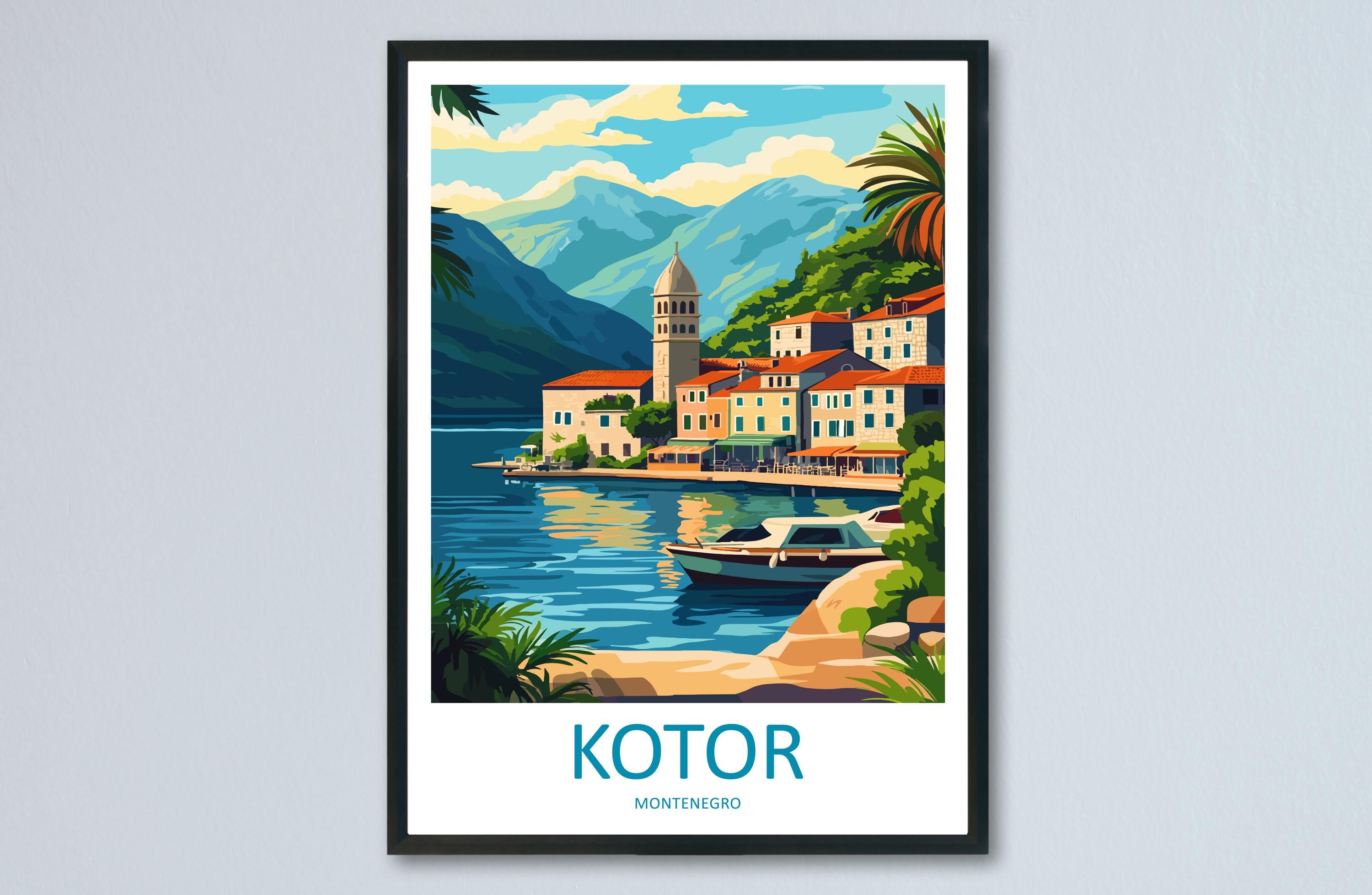 Kotor Print Kotor Home Décor Landscape Art Print Kotor Wall Art for Montenegro Enthusiast Gift Wall Hanging Kotor Montenegro Wall Print Art