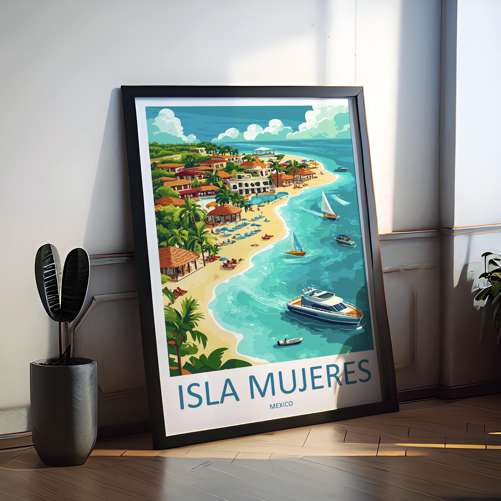 Isla Mujeres Travel Print Wall Art Isla Mujeres Wall Hanging Home Decoration Isla Mujeres Gift Art Lovers Wall Art Print Art Isla Mujeres