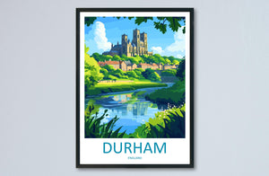 Durham Travel Print Wall Art Durham Wall Hanging Home Décor Durham Gift Art Lovers England Art Lover Gift Durham Travel Art Gift