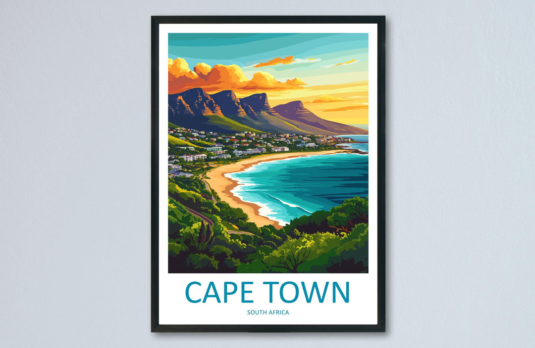 Cape Town Travel Print Wall Art Cape Town Wall Hanging Home Décor Cape Town Gift Art Lovers South Africa Art Print Cape Town Wall Décor Art