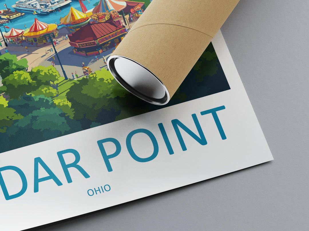 Cedar Point Travel Print Home Décor Cityscape Art Print Cedar Point Wall Art Travel Gift Wall Hanging Cedar Point Ohio Poster Art Ohio Print