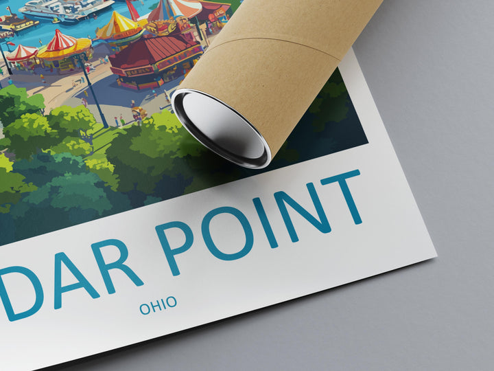 Cedar Point Travel Print Home Décor Cityscape Art Print Cedar Point Wall Art Travel Gift Wall Hanging Cedar Point Ohio Poster Art Ohio Print