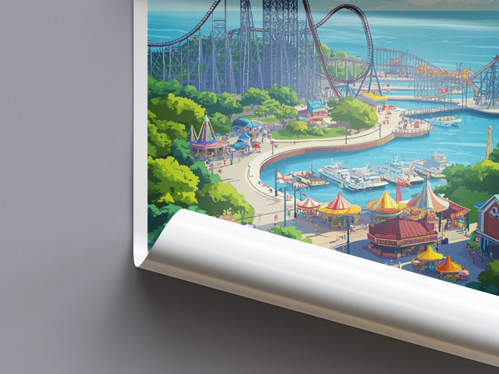 Cedar Point Travel Print Home Décor Cityscape Art Print Cedar Point Wall Art Travel Gift Wall Hanging Cedar Point Ohio Poster Art Ohio Print