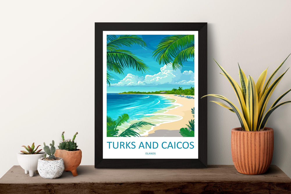 Turks and Caicos Islands Travel Print Wall Art Turks and Caicos Wall Hanging Home Décor Turks and Caicos Gift Art Lovers Wall Art Caribbean