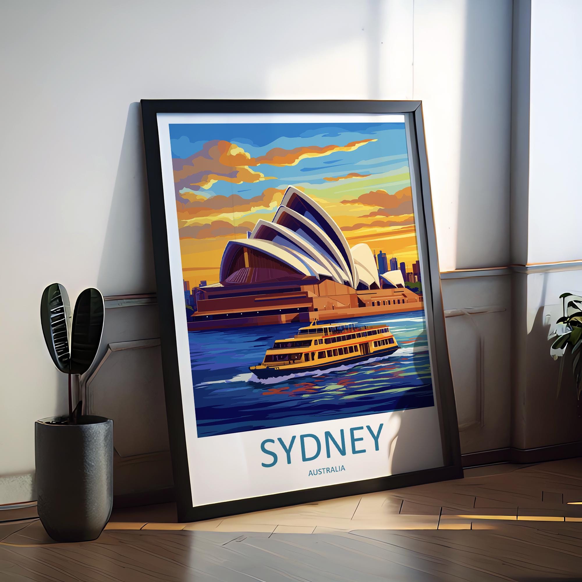 Sydney Opera House Travel Print Wall Art Sydney Wall Hanging Home Décor Sydney Gift Art Lovers Wall Art Australia Travel Print Opera House