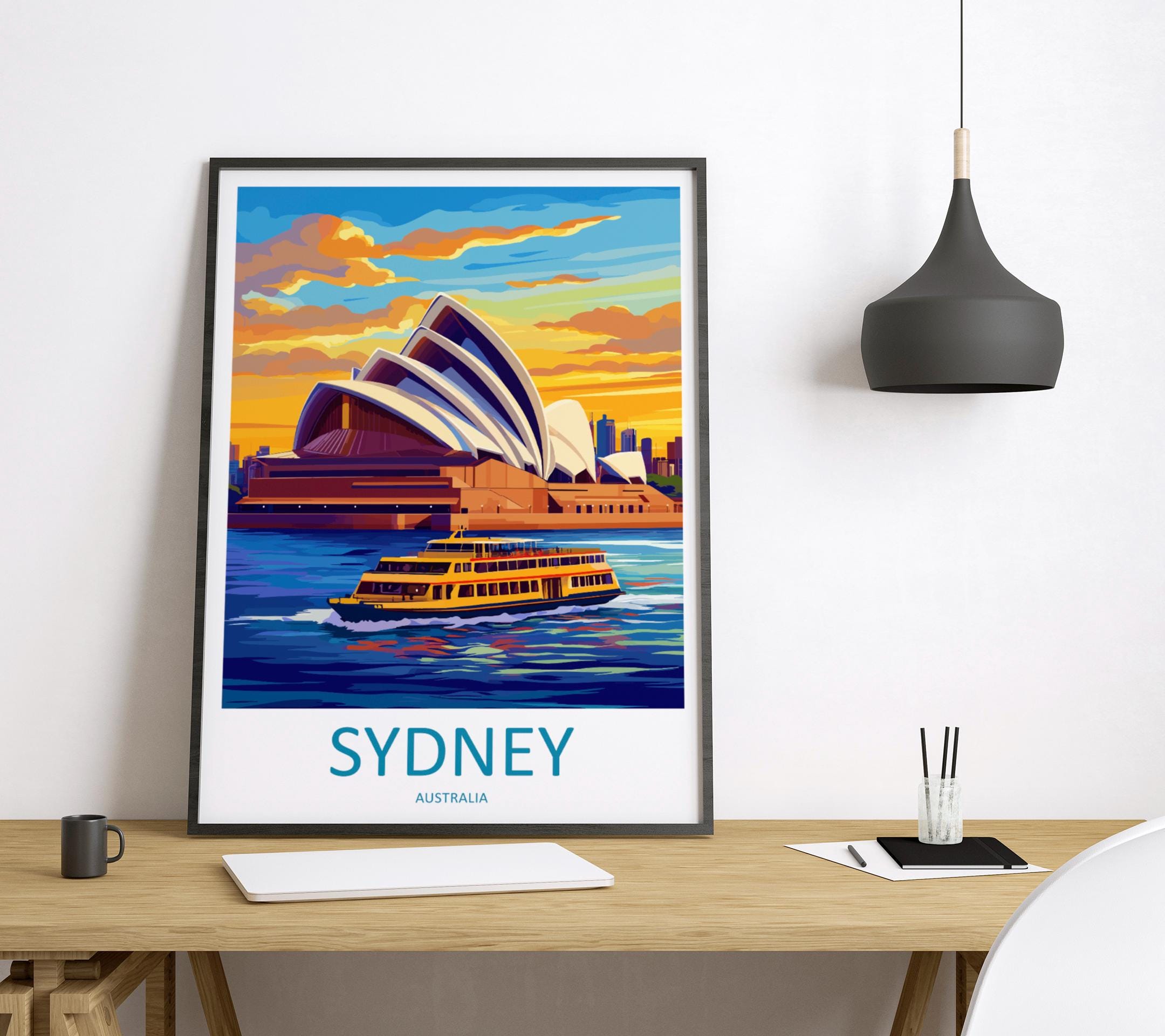 Sydney Opera House Travel Print Wall Art Sydney Wall Hanging Home Décor Sydney Gift Art Lovers Wall Art Australia Travel Print Opera House