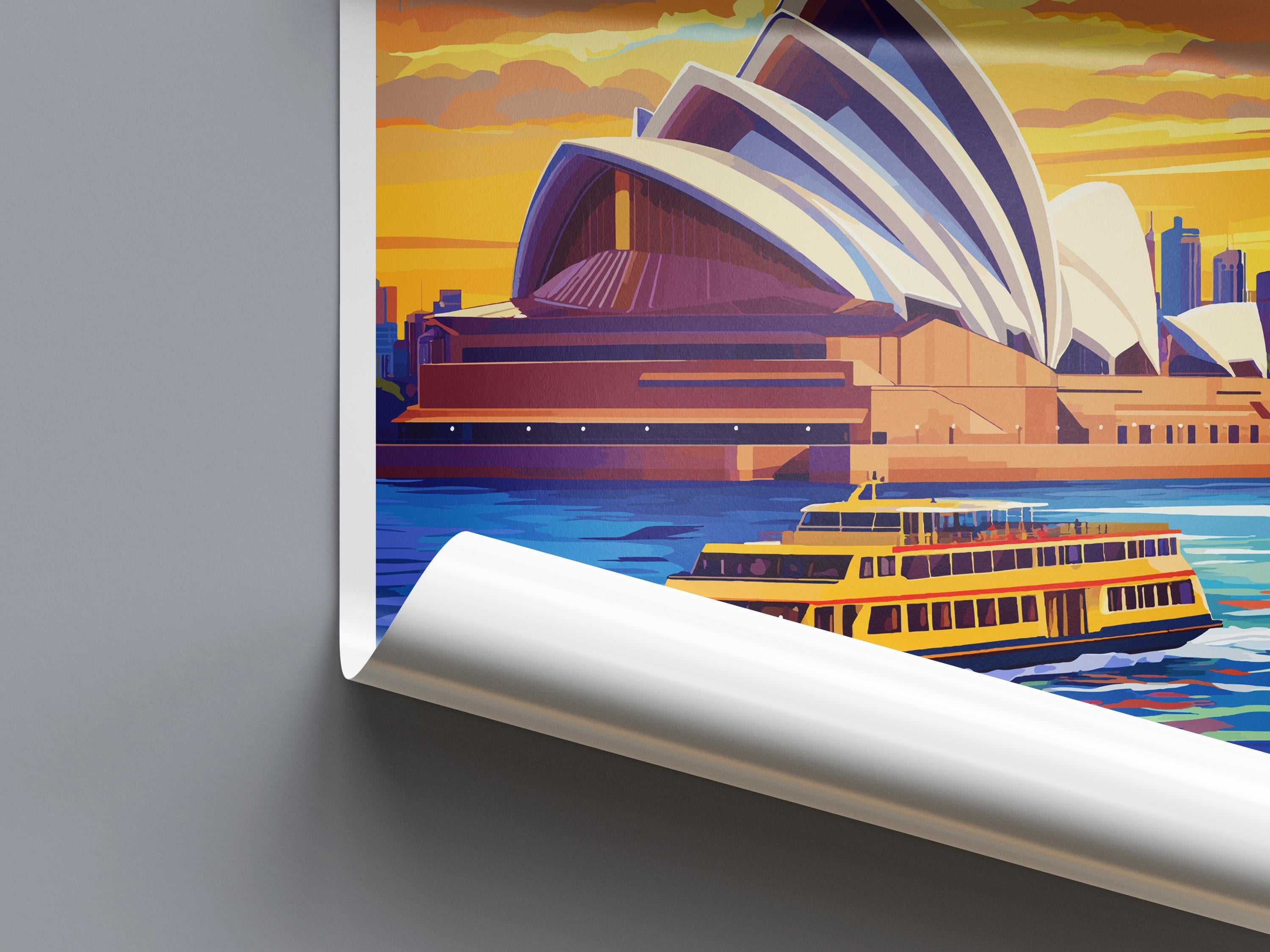 Sydney Opera House Travel Print Wall Art Sydney Wall Hanging Home Décor Sydney Gift Art Lovers Wall Art Australia Travel Print Opera House