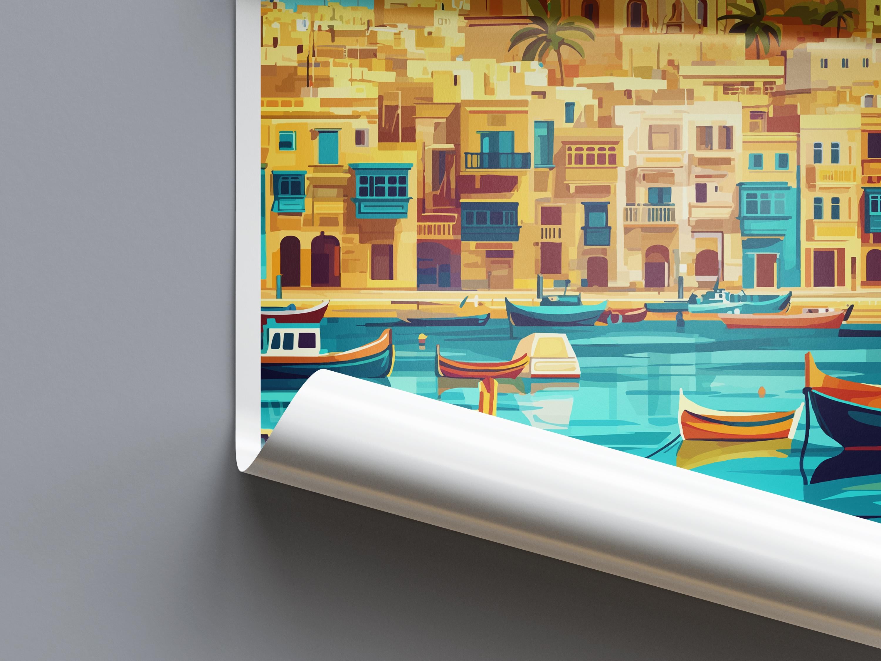 Valletta Travel Print Valletta Malta Home Décor Malta Art Print Valletta Wall Print For Malta Valletta Gift For Malta Wall Wall Hanging Art