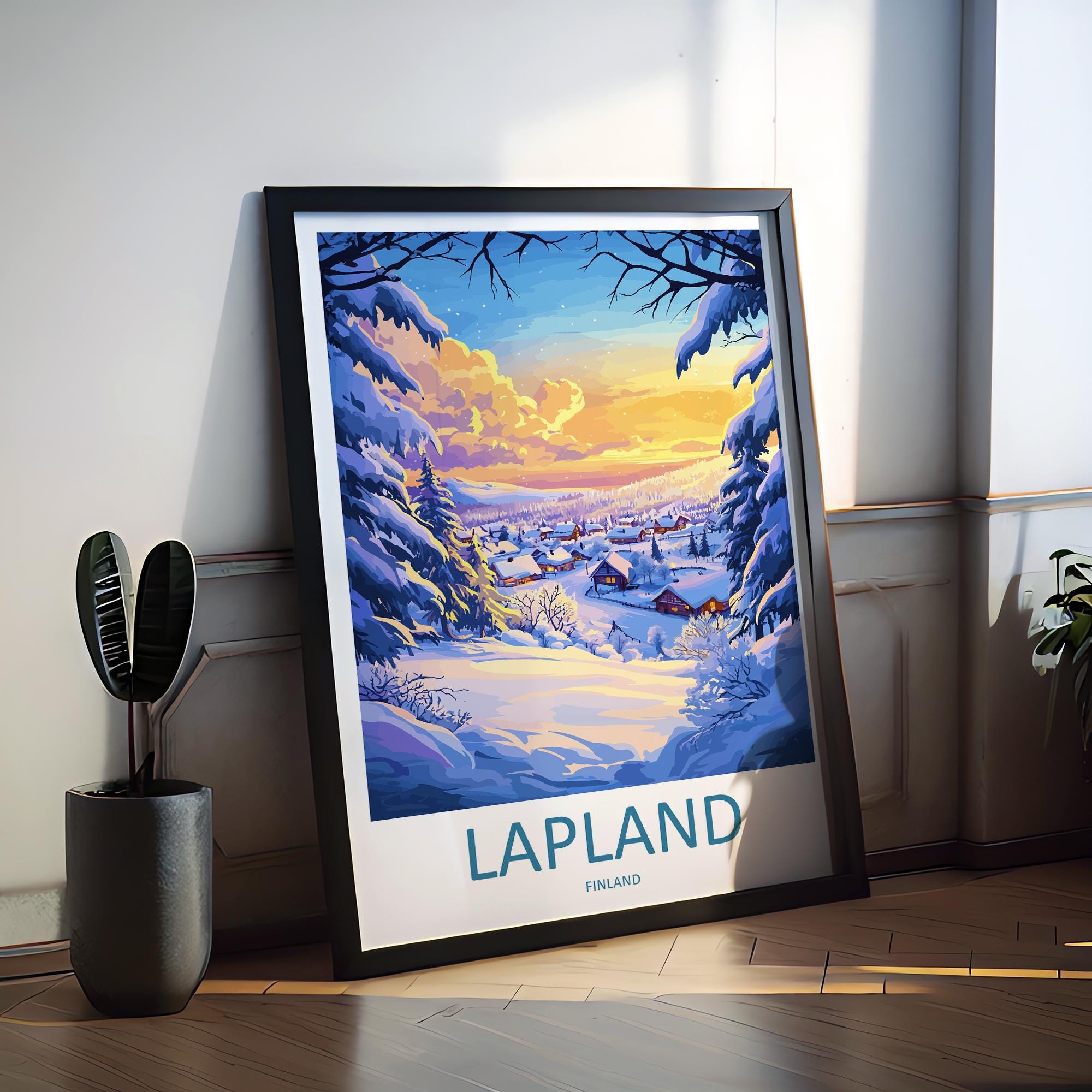 Lapland Travel Print Lapland Home Décor Finland Island Art Print Lapland Wall Print For Finland Gift Wall Hanging Lapland Artwork Décor