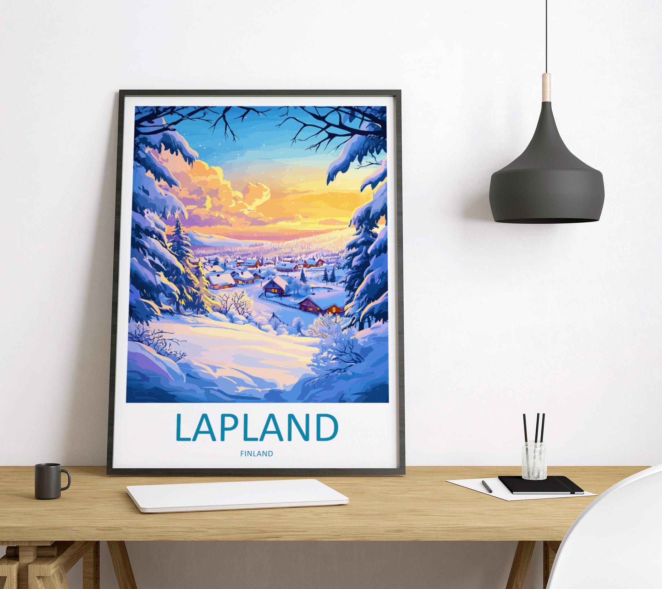 Lapland Travel Print Lapland Home Décor Finland Island Art Print Lapland Wall Print For Finland Gift Wall Hanging Lapland Artwork Décor