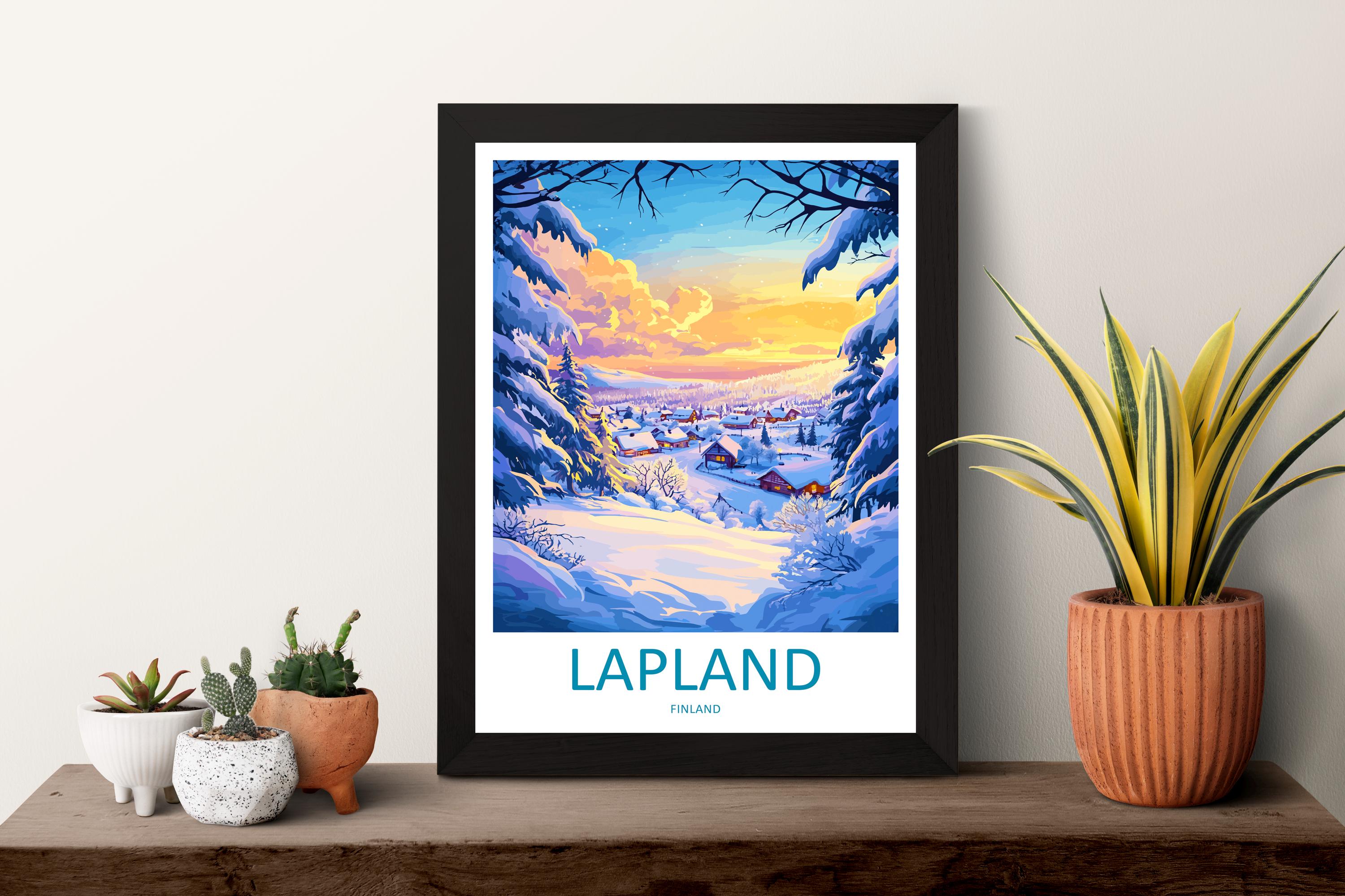 Lapland Travel Print Lapland Home Décor Finland Island Art Print Lapland Wall Print For Finland Gift Wall Hanging Lapland Artwork Décor