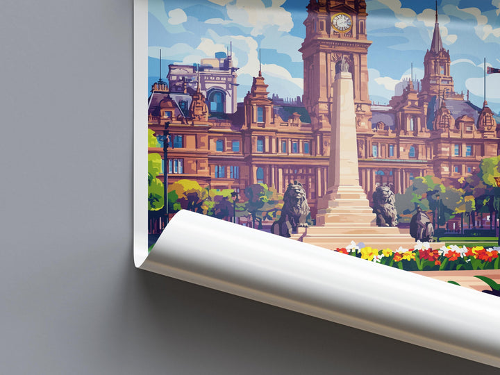 Glasgow Travel Print Wall Art Glasgow Wall Hanging Home Décor Glasgow Gift Art Lovers Scotland Art Lover Gift Glasgow Travel Artwork