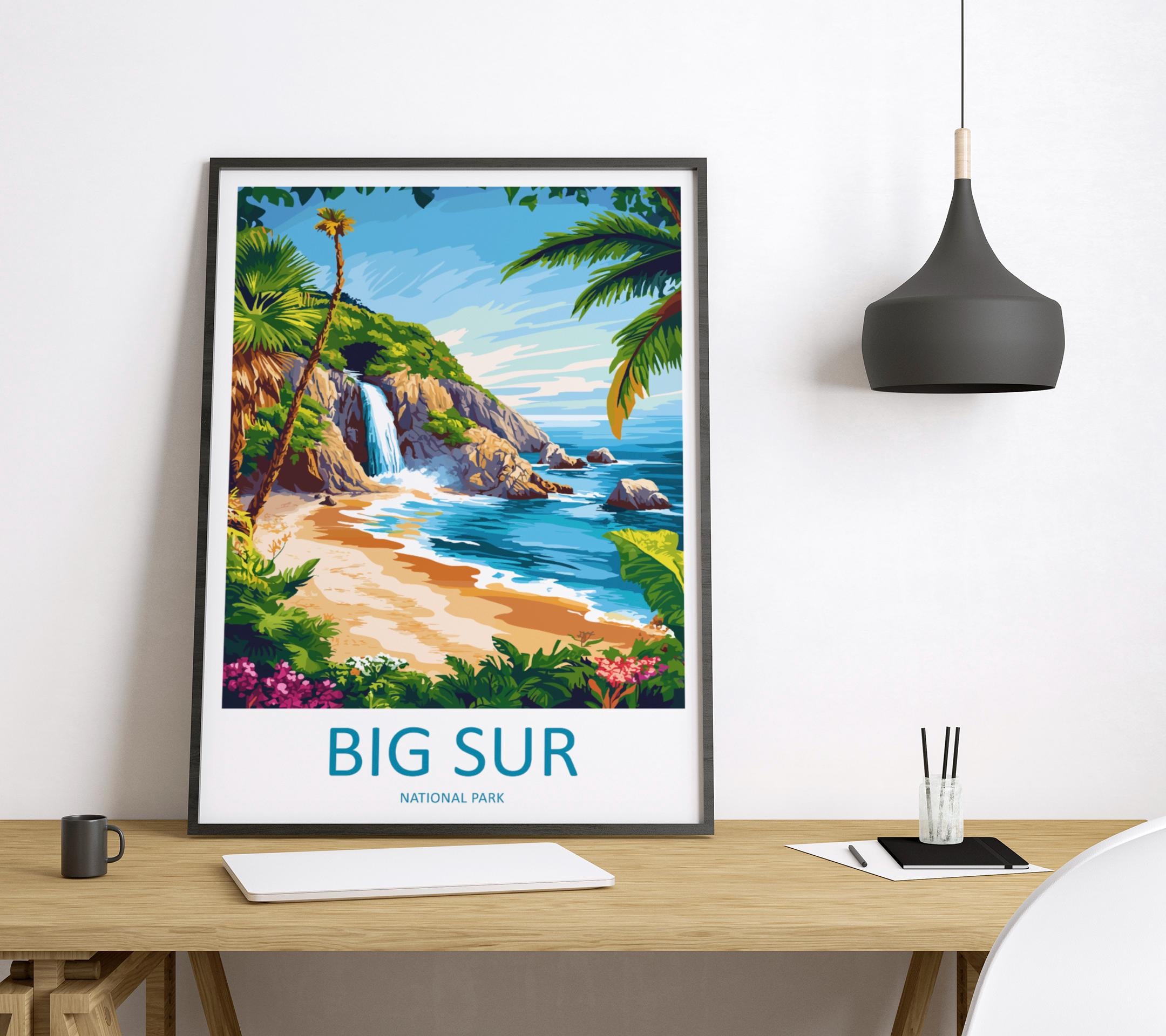 Big Sur National Park Travel Print Wall Art Big Sur Wall Hanging Home Décor Big Sur Gift Art Lovers California Lover Gift Big Sur Poster