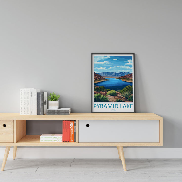 Pyramid Lake Travel Print Pyramid Lake Wall Decor Nevada Pyramid Lake Art Pyramid Lake Wall Art Nevada Poster Gift Pyramid Lake Wall Art