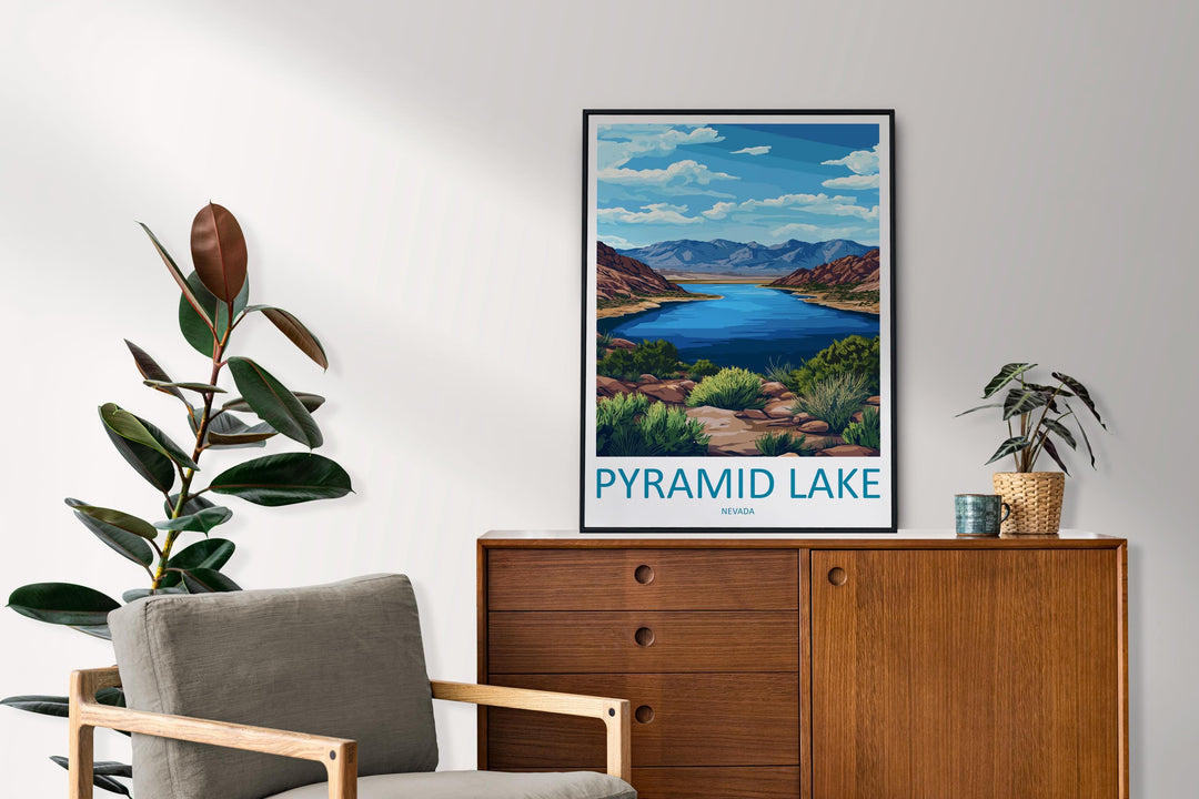 Pyramid Lake Travel Print Pyramid Lake Wall Decor Nevada Pyramid Lake Art Pyramid Lake Wall Art Nevada Poster Gift Pyramid Lake Wall Art