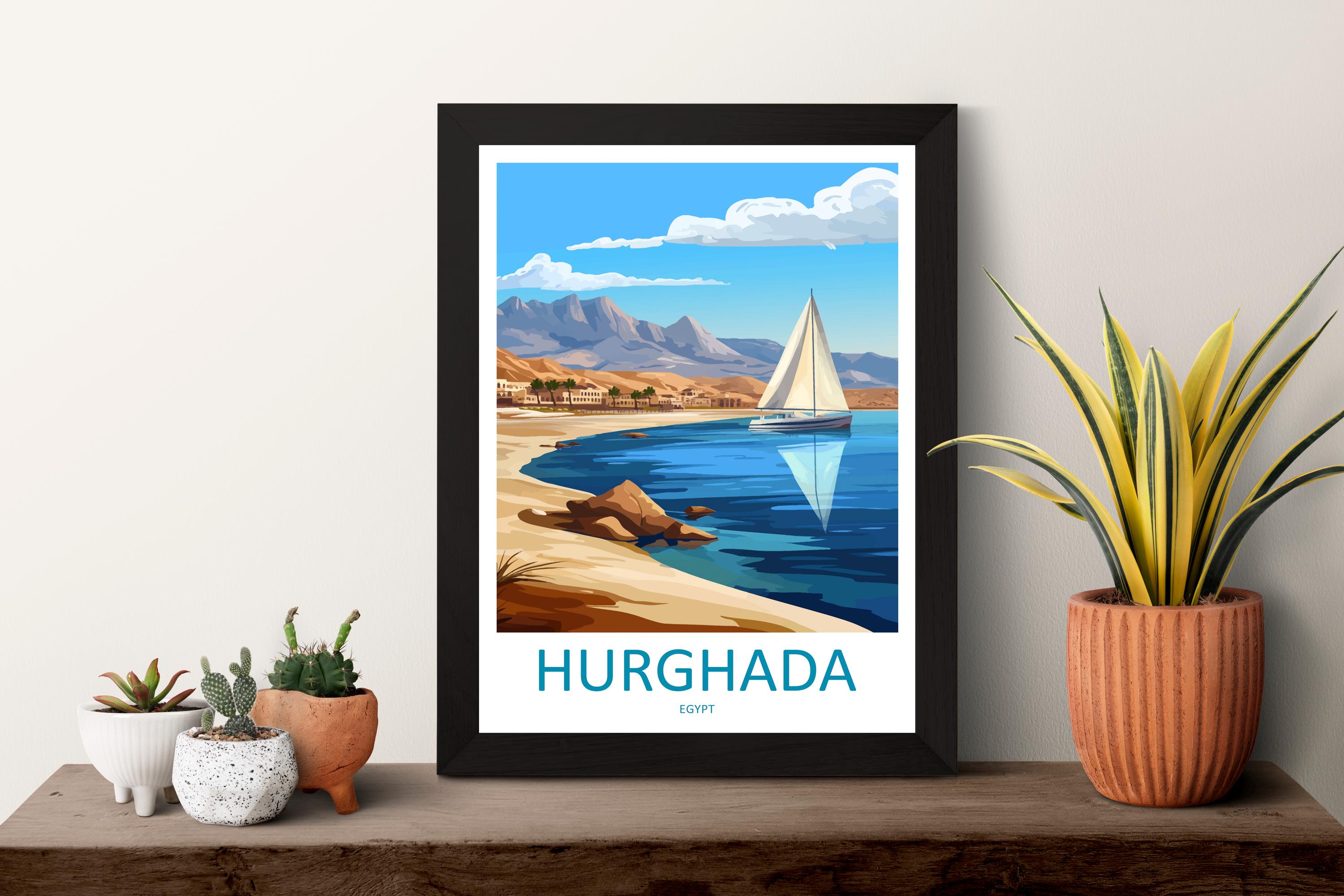 Hurghada Travel Print Hurghada Wall Decor Egypt Hurghada Art Hurghada Wall Art Egypt Poster Gift Hurghada for Beach and Diving Lovers Egypt