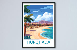 Hurghada Travel Print Hurghada Wall Decor Egypt Hurghada Art Hurghada Wall Art Egypt Poster Gift Hurghada for Beach and Diving Lovers Egypt