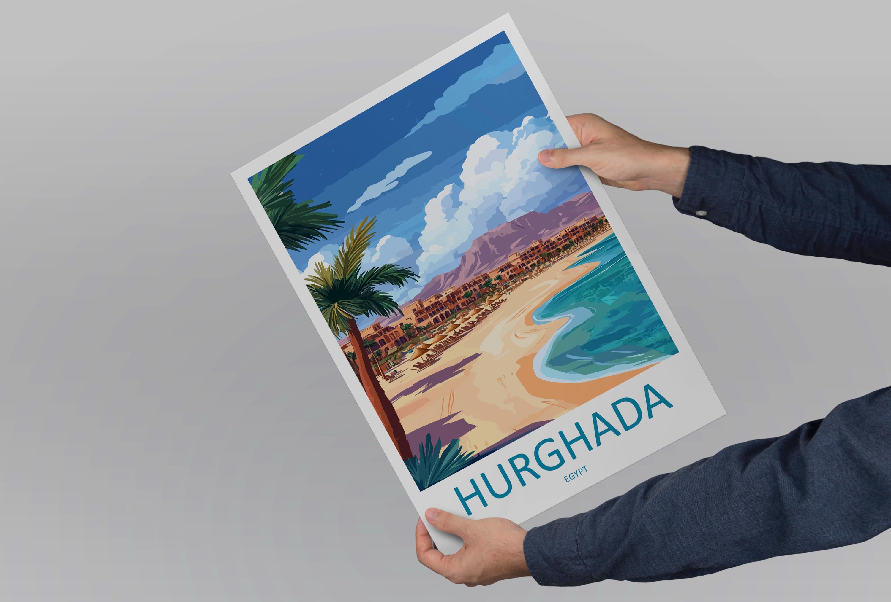 Hurghada Travel Print Hurghada Wall Decor Egypt Hurghada Art Hurghada Wall Art Egypt Poster Gift Hurghada for Beach and Diving Lovers Egypt