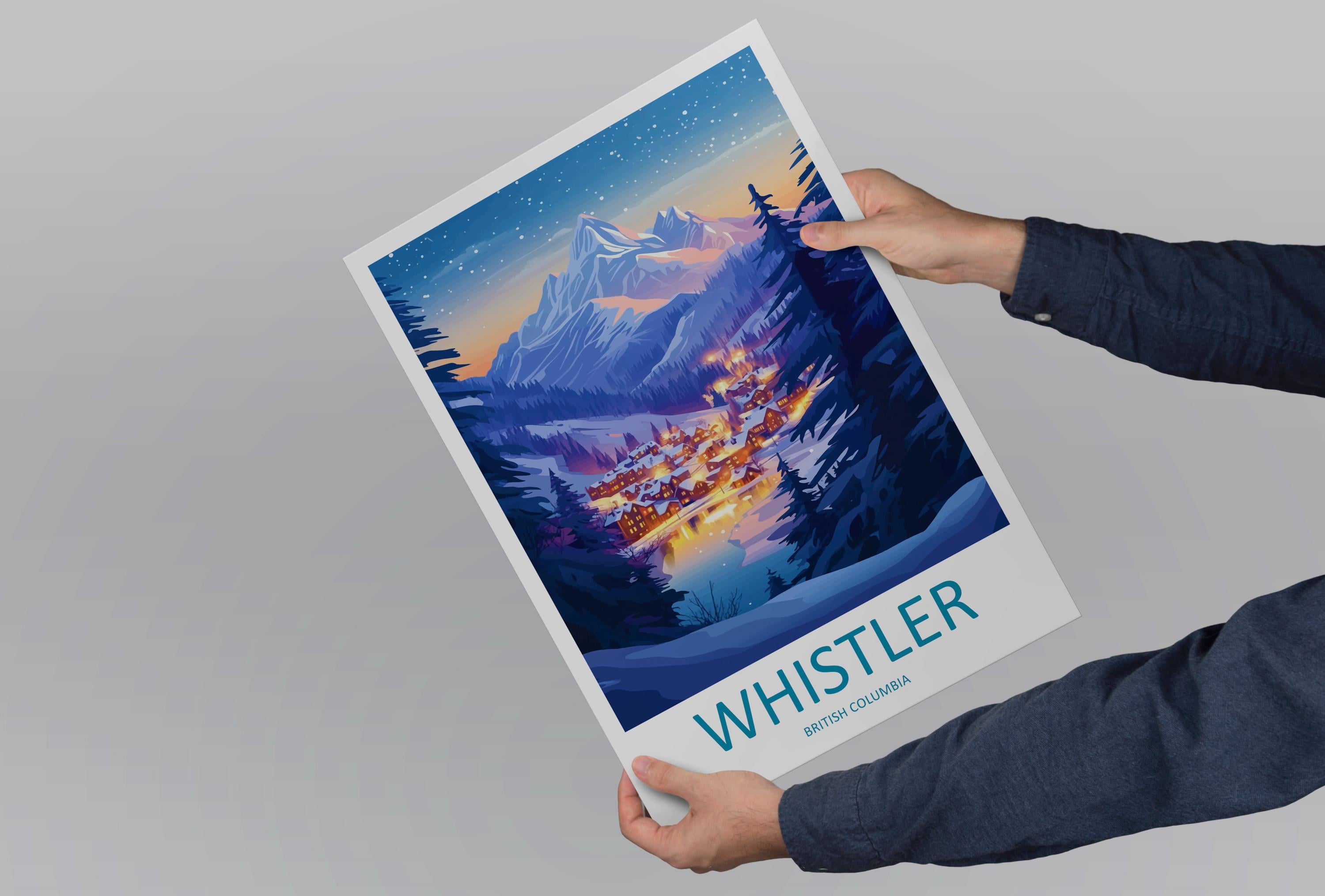 Whistler Travel Print Wall Art Whistler Wall Hanging Home Décor Whistler Gift Art Lovers Ski Art Lover Gift Whistler Print Skiing Whistler