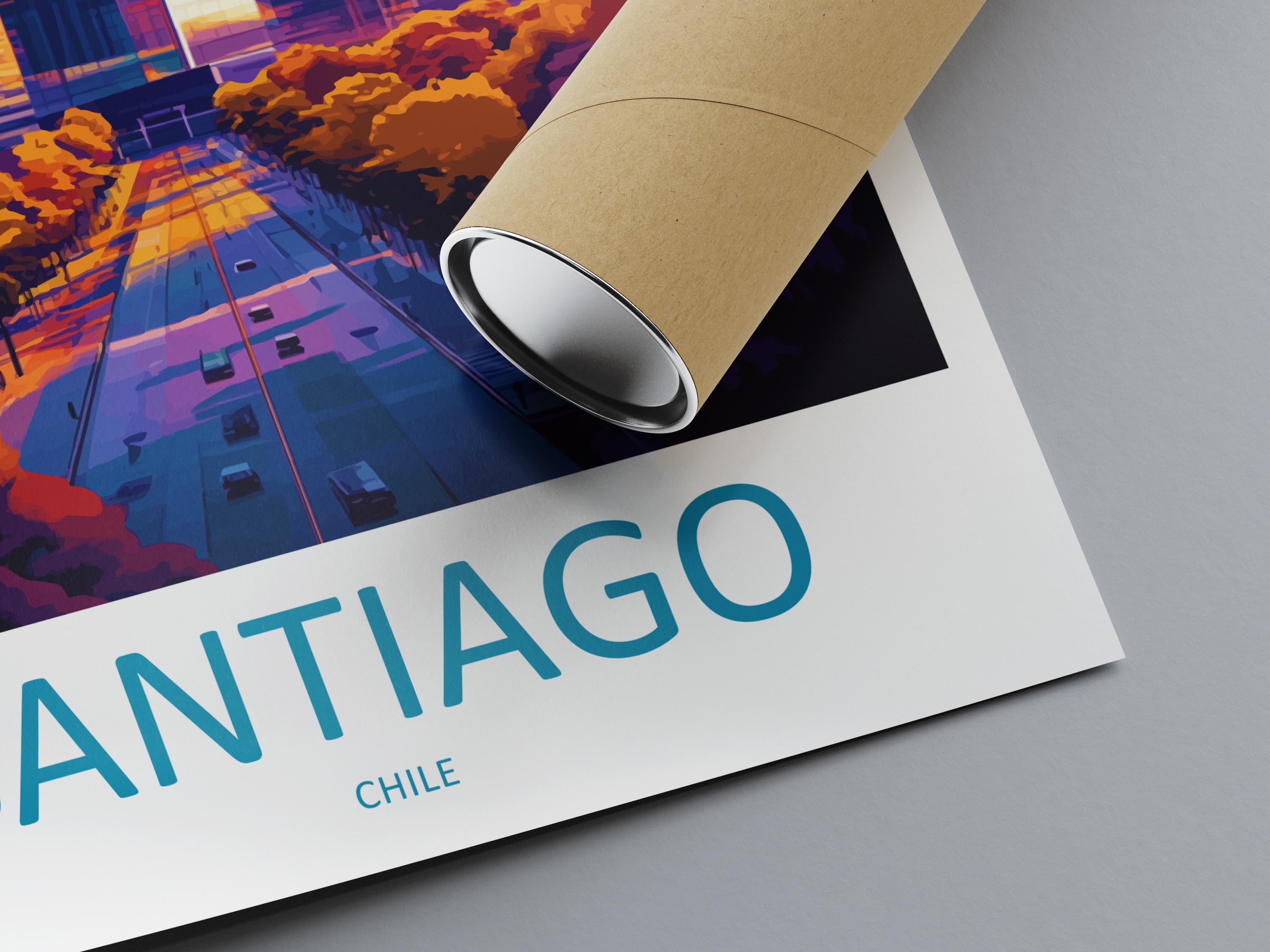 Santiago Travel Print Wall Art Santiago Wall Hanging Home Decoration Santiago Gift Art Lovers Wall Art Print Art Santiago Wall Print Chile