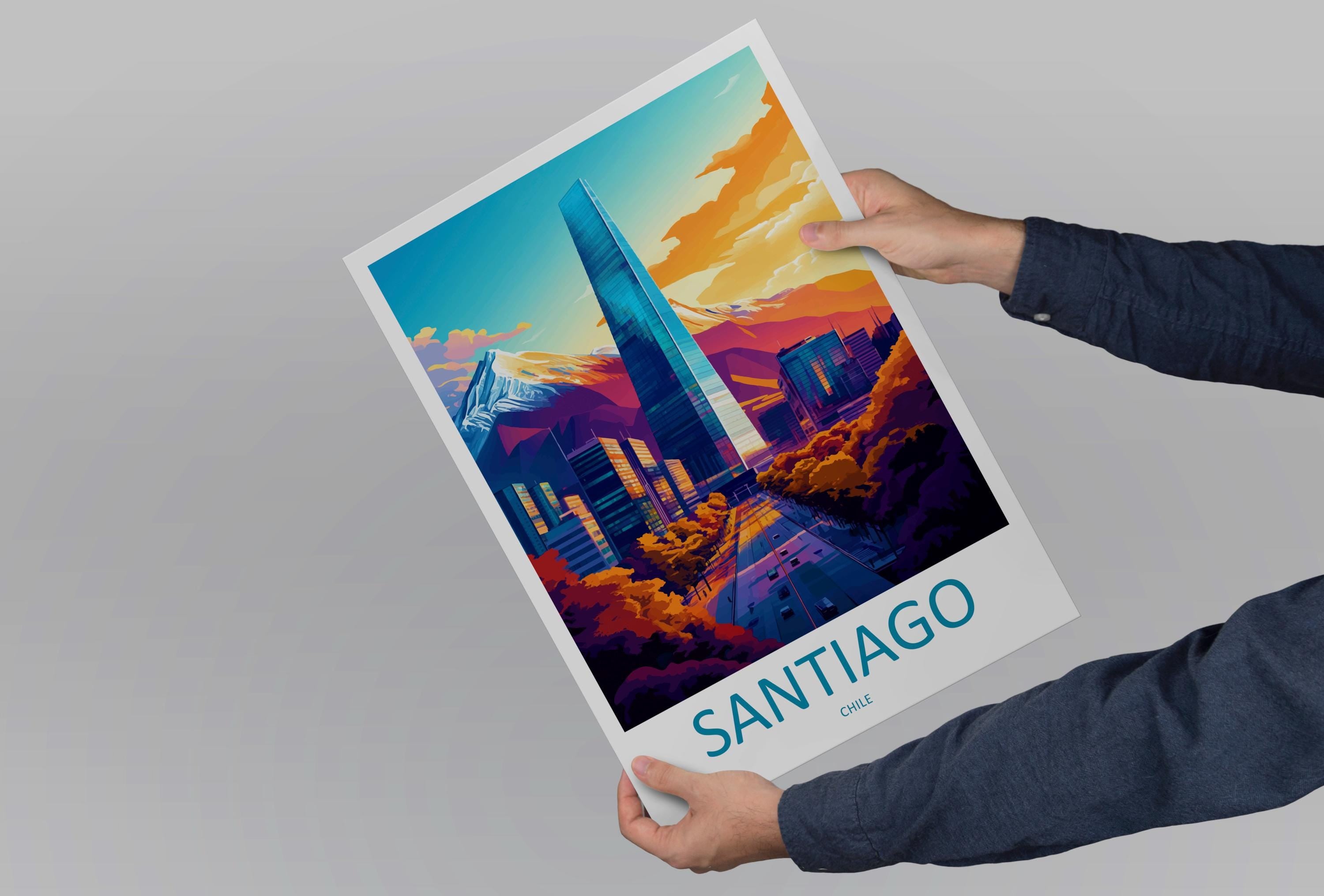 Santiago Travel Print Wall Art Santiago Wall Hanging Home Decoration Santiago Gift Art Lovers Wall Art Print Art Santiago Wall Print Chile