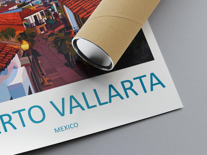 Puerto Vallarta Travel Print Wall Art Puerto Vallarta Wall Hanging Home Decor Puerto Vallarta Gift Art Lovers Wall Art Print Art Mexico Art
