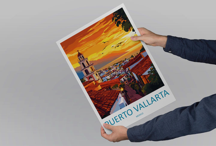 Puerto Vallarta Travel Print Wall Art Puerto Vallarta Wall Hanging Home Decor Puerto Vallarta Gift Art Lovers Wall Art Print Art Mexico Art