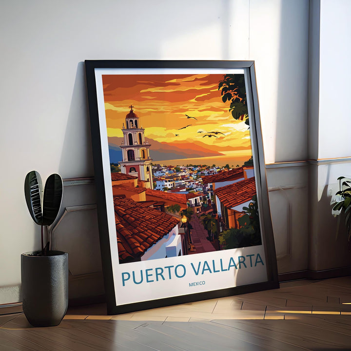 Puerto Vallarta Travel Print Wall Art Puerto Vallarta Wall Hanging Home Decor Puerto Vallarta Gift Art Lovers Wall Art Print Art Mexico Art
