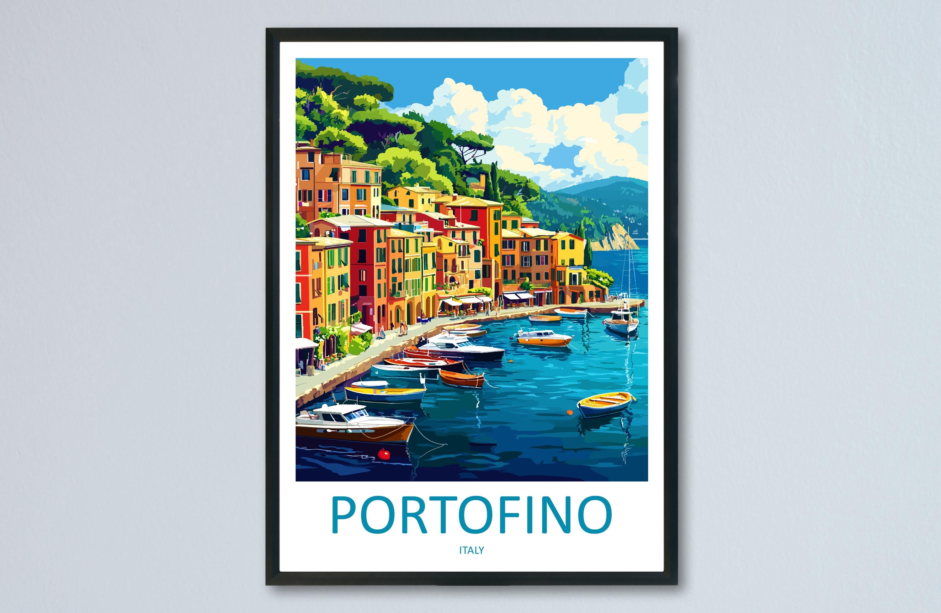 Portofino Travel Print Wall Art Portofino Wall Hanging Home Décor Portofino Gift Art Lovers Italy Art Lover Gift Portofino Print Portofino