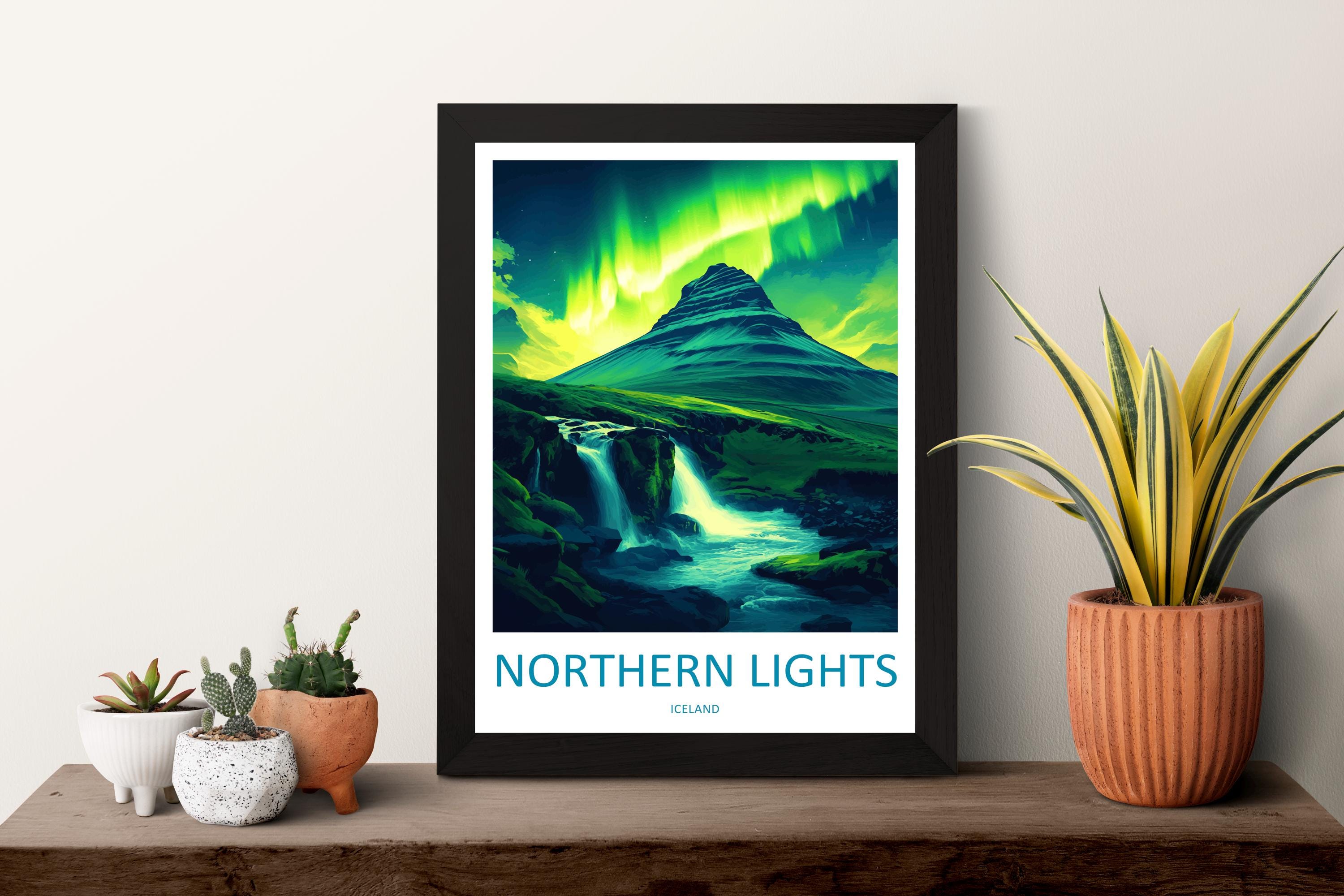 Northern Lights Travel Print Wall Art Aurora Borealis Wall Hanging Home Décor Aurora Borealis Gift Art Lovers Iceland Art Lover Gift Decor