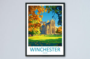 Winchester Travel Print Wall Art Winchester Wall Hanging Home Décor Winchester Gift Art Lovers England Art Lover Gift Winchester Travel