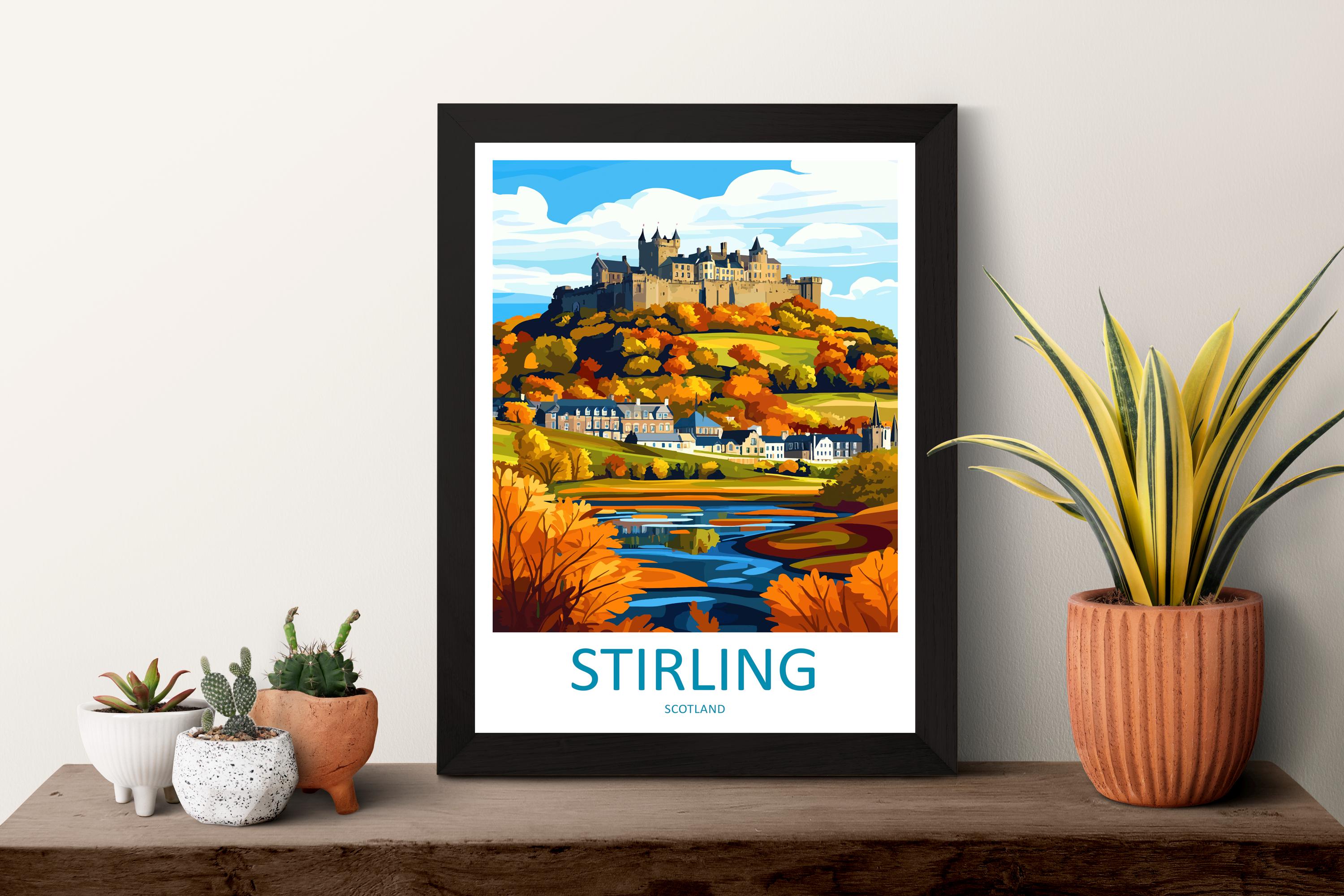 Stirling Travel Print Wall Art Stirling Wall Hanging Home Décor Stirling Gift Art Lovers Scotland Art Lover Gift Stirling Castle City Poster