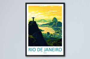 Rio De Janeiro Travel Print Wall Art Rio De Janeiro Wall Hanging Home Decor Rio De Janeiro Gift Art Lovers Wall Art Print Art Brazil Art