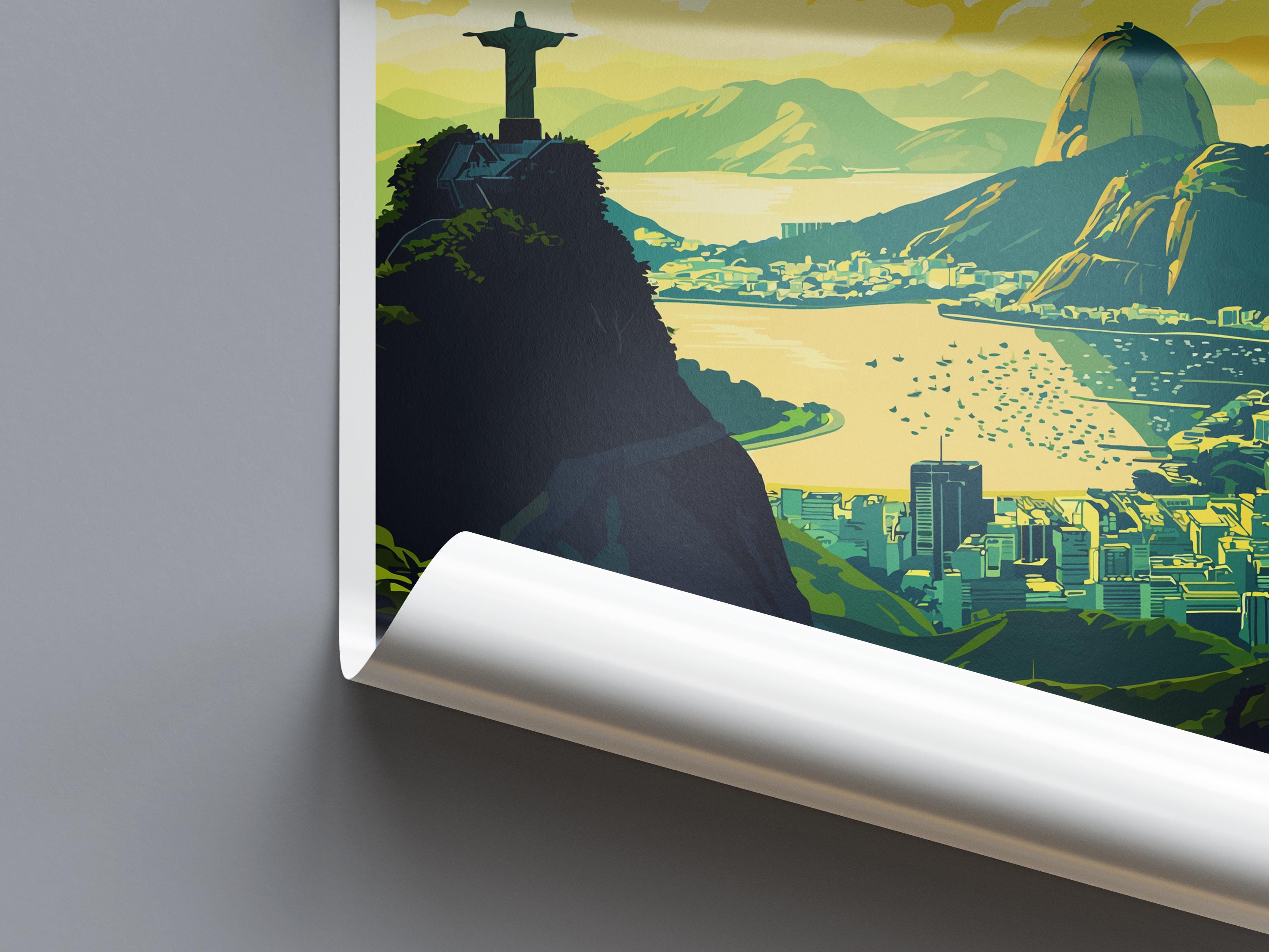 Rio De Janeiro Travel Print Wall Art Rio De Janeiro Wall Hanging Home Decor Rio De Janeiro Gift Art Lovers Wall Art Print Art Brazil Art