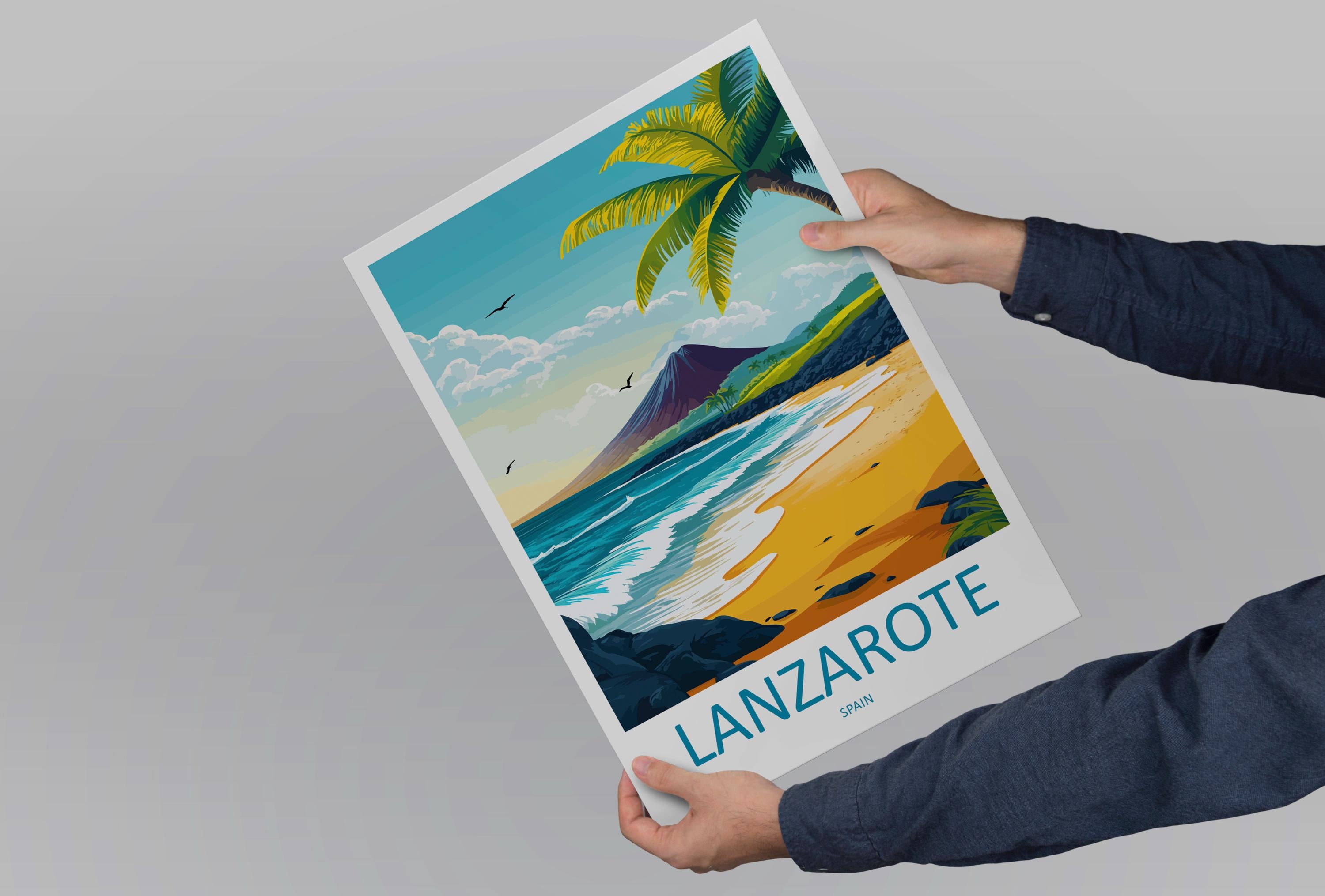 Lanzarote Travel Print Wall Art Lanzarote Wall Hanging Home Décor Lanzarote Gift Art Lovers Spain Art Lover Gift Lanzarote Wall Décor