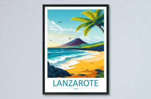 Lanzarote Travel Print Wall Art Lanzarote Wall Hanging Home Décor Lanzarote Gift Art Lovers Spain Art Lover Gift Lanzarote Wall Décor