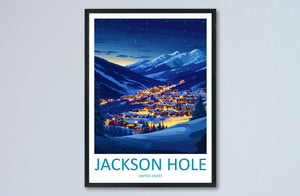 Jackson Hole Travel Print Wall Art Jackson Hole Wall Hanging Home Décor Jackson Hole Gift Art Lovers Ski Art Lover Gift Jackson Hole Print