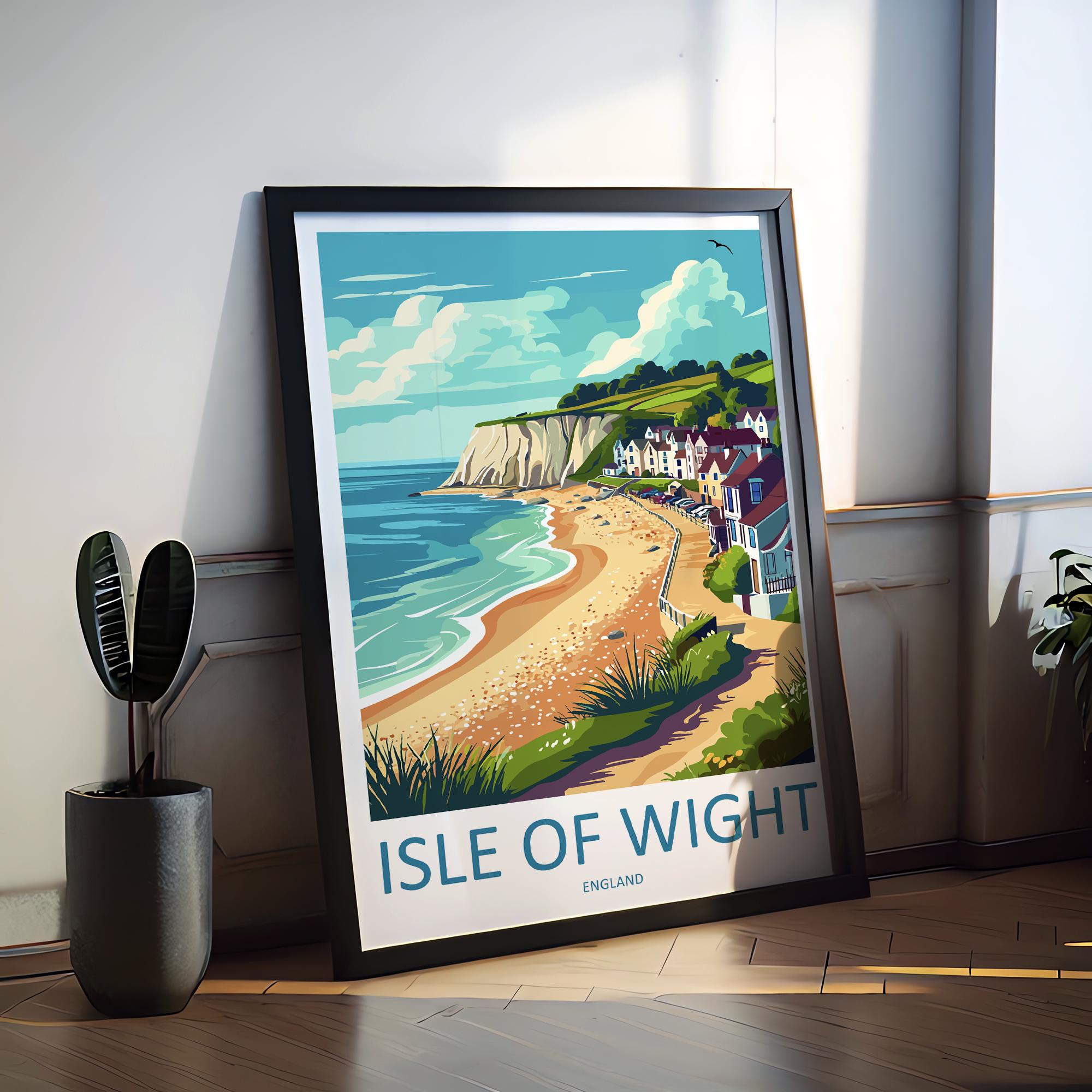 Isle Of Wight Travel Print Wall Art Isle Of Wight Wall Hanging Home Decor Isle Of Wight Gift Art Lovers Wall Art AONB Print