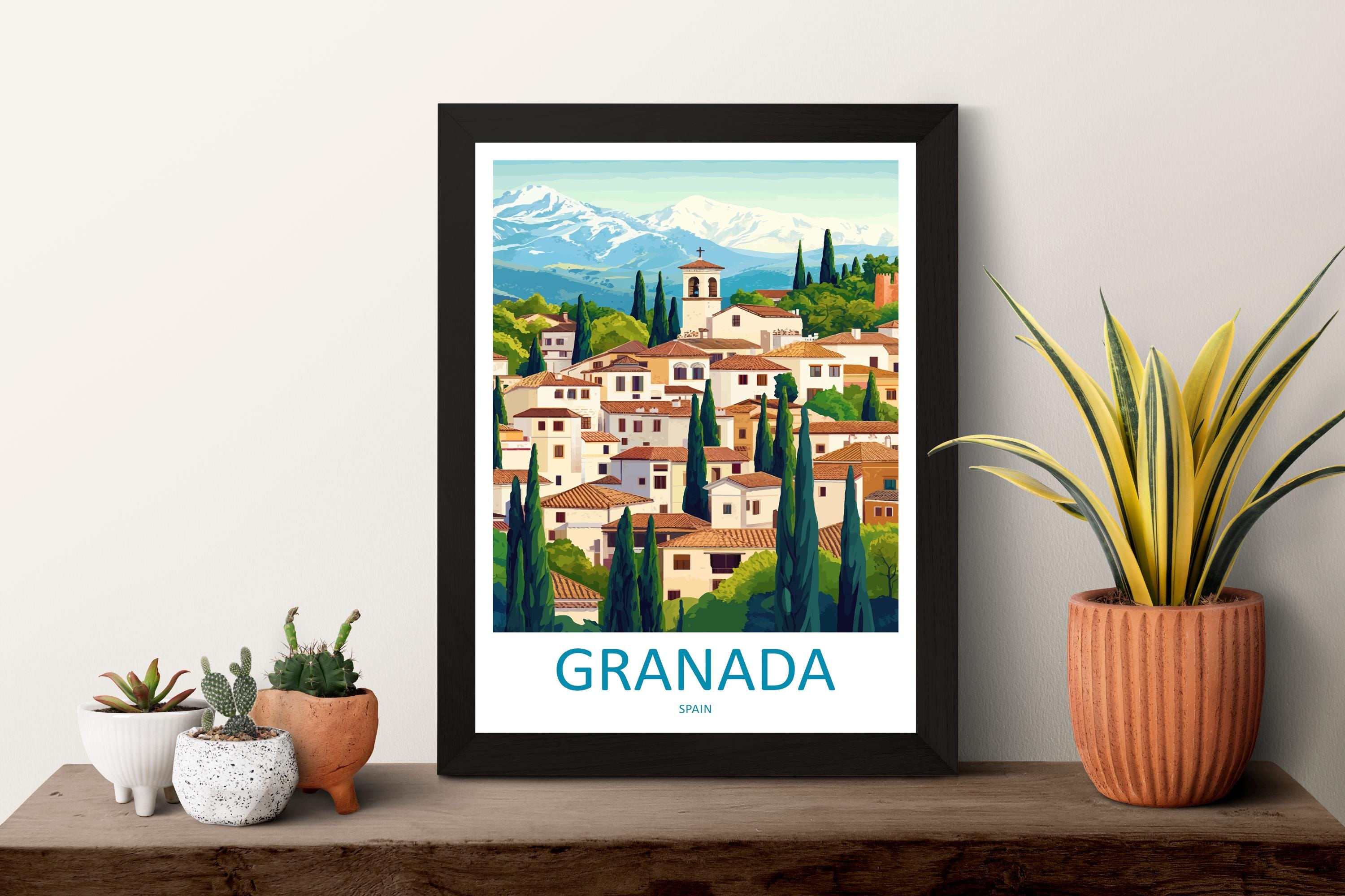 Granada Travel Print Wall Art Granada Wall Hanging Home Décor Granada Gift Art Lovers Spain Art Lover Gift Granada Wall Décor Granada Art