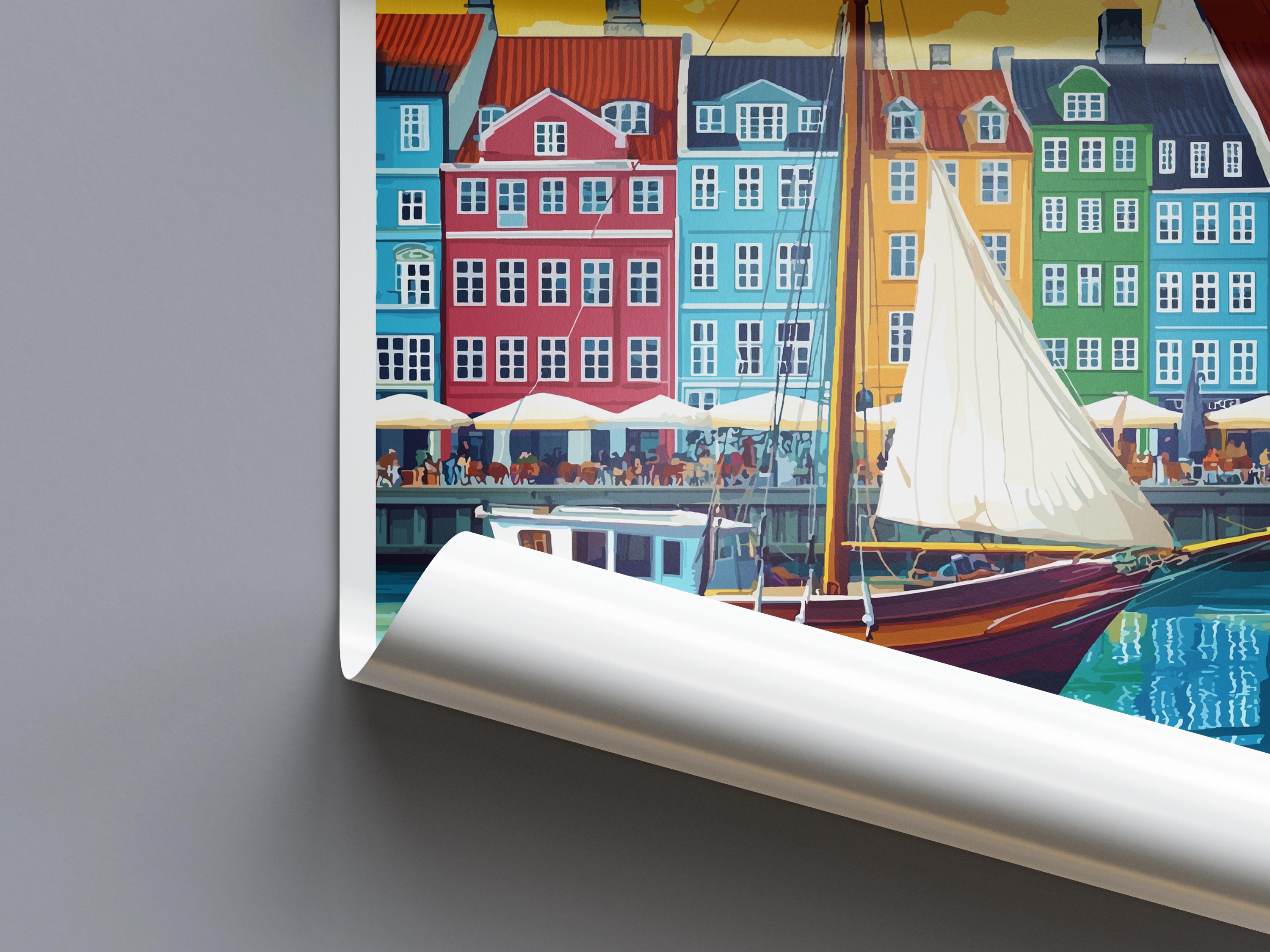 Copenhagen Travel Print Wall Art Copenhagen Wall Hanging Home Décor Copenhagen Gift Art Lovers Denmark Art Lover Gift Copenhagen Wall Décor