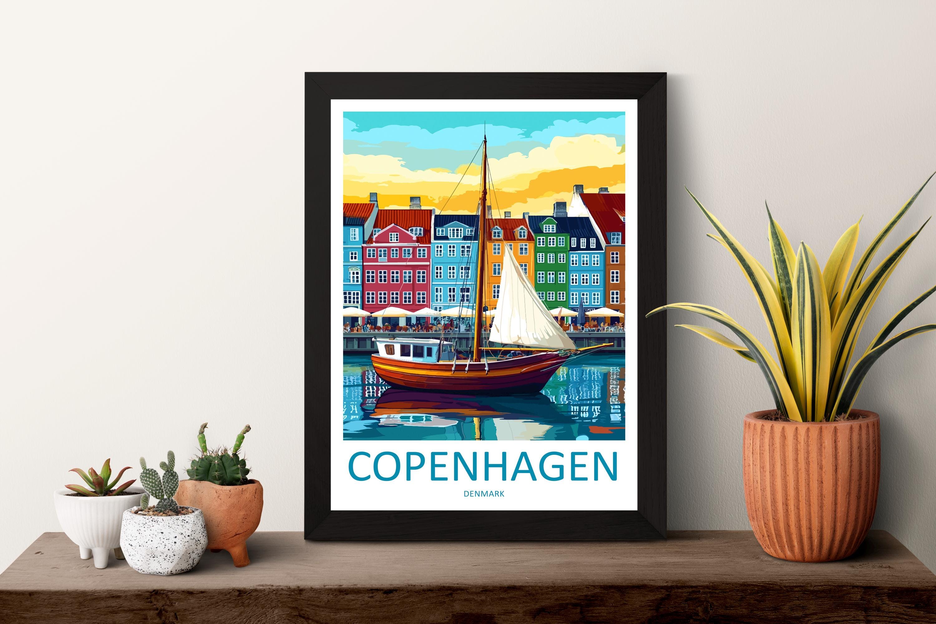 Copenhagen Travel Print Wall Art Copenhagen Wall Hanging Home Décor Copenhagen Gift Art Lovers Denmark Art Lover Gift Copenhagen Wall Décor