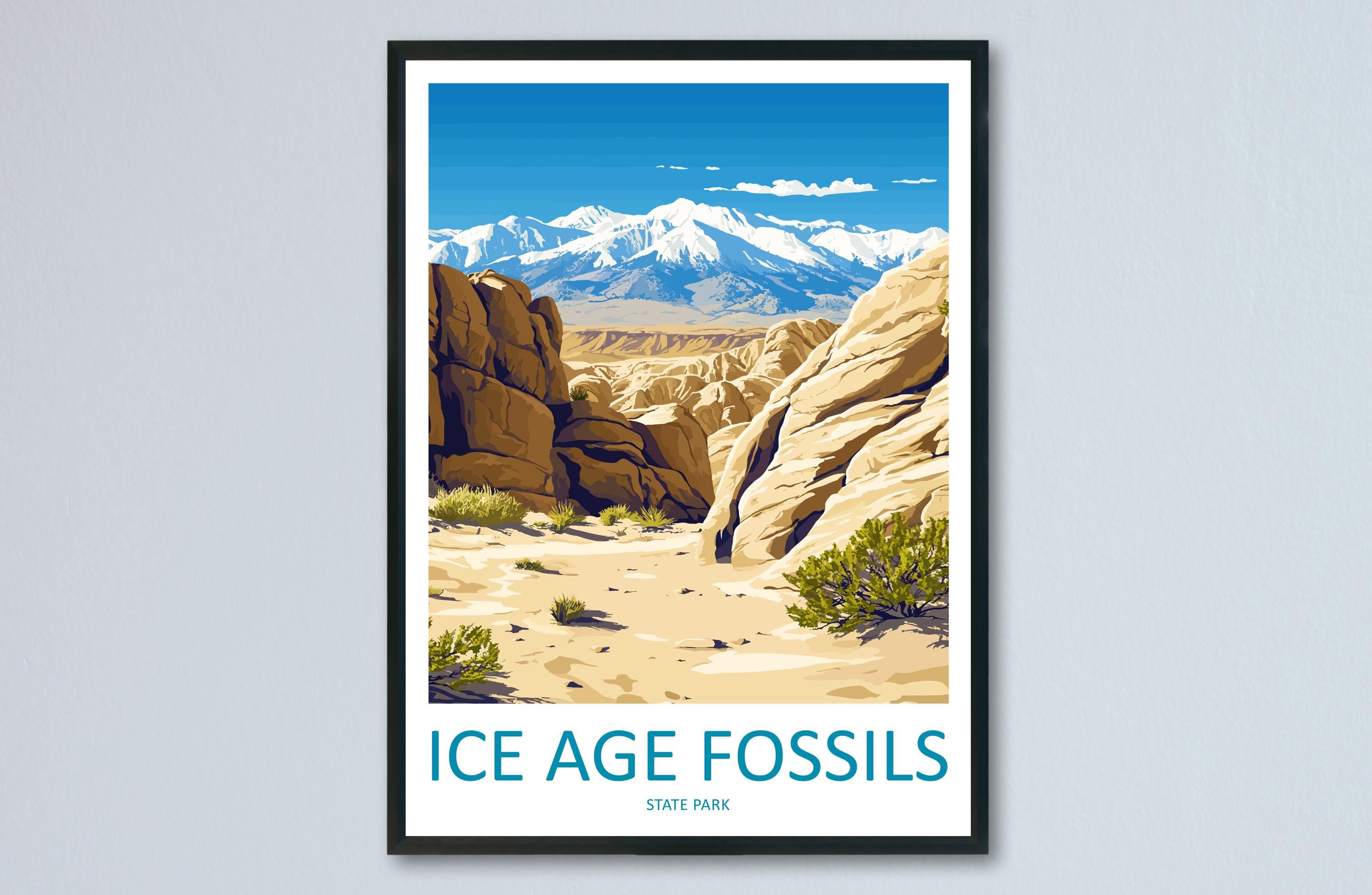 Ice Age Fossils Travel Print Ice Age Fossils Wall Decor Nevada Ice Age Fossils Art Ice Age Fossils Wall Art Nevada Poster Gift Fossil Park