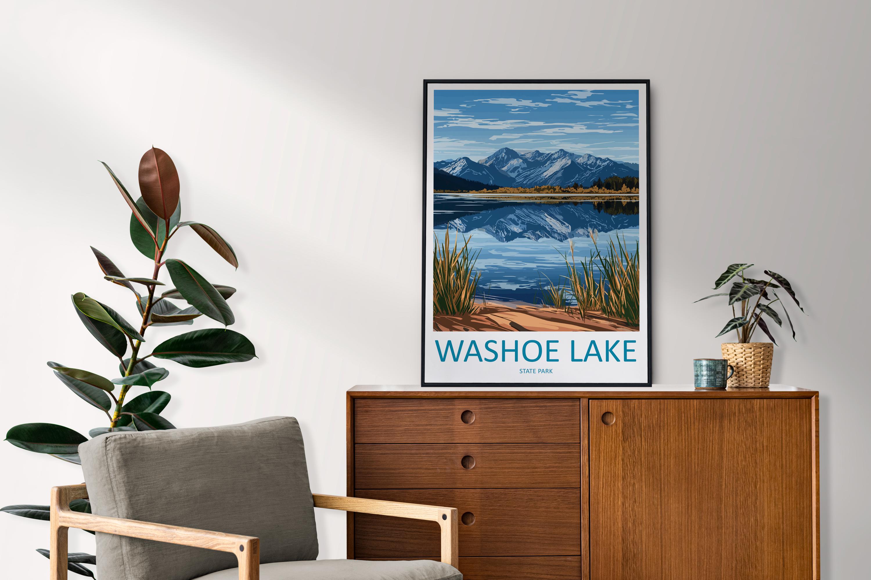 Washoe Lake Travel Print Washoe Lake Wall Decor Nevada Washoe Lake Art Washoe Lake Wall Art Nevada Poster Gift Washoe Lake Park Art