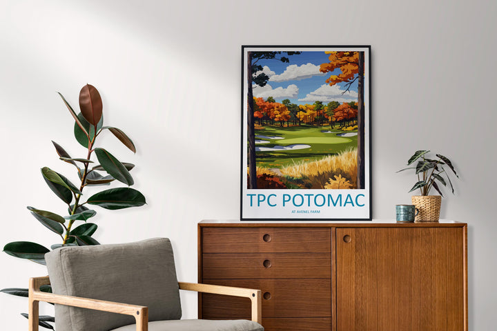 TPC Potomac Travel Print Tpc Potomac Wall Decor Maryland Tpc Potomac Art Tpc Potomac Wall Art Maryland Poster Gift for Golf Lovers Poster