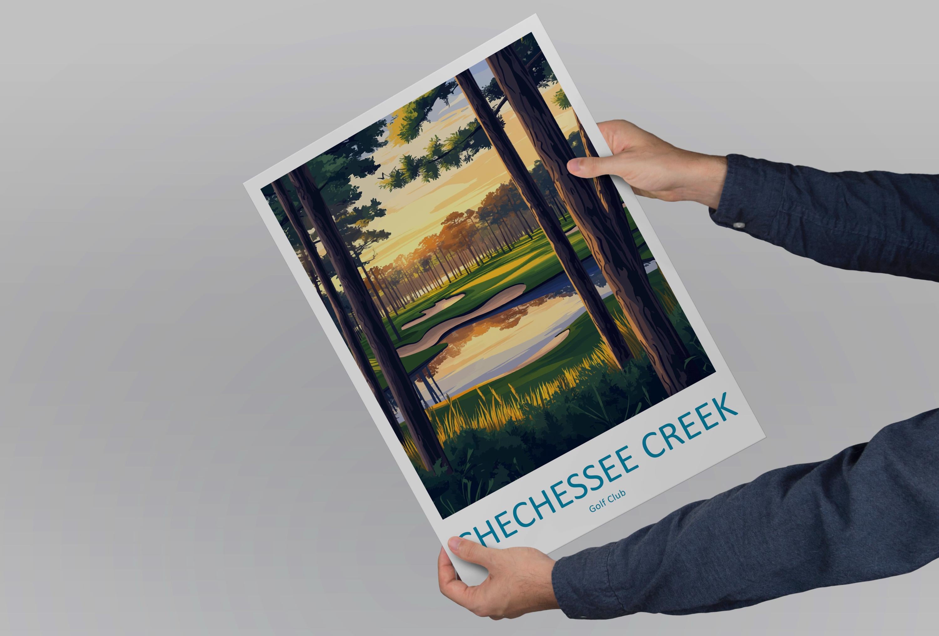 Chechessee Creek Golf Travel Print Chechessee Creek Wall Decor South Carolina Golf Art Chechessee Creek Wall Art Golf Poster Gift for Golfer